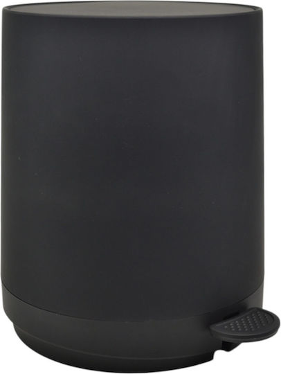 Ankor Set Plastic Perie Toaletă și Coș Baie cu Închidere Lentă 5l Negru