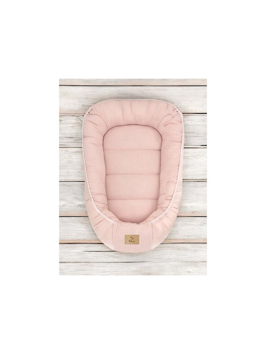Qmini Perna Pentru Bebelusi Tip Cuib Roz Pudrat 55x75cm