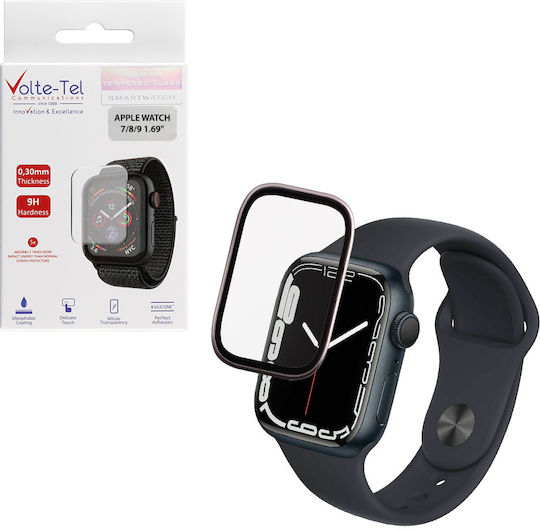 Volte-tel Tempered Glass Apple Watch 7 8 9 41mm 3d Curved Aluminium 1.69'' 0.30mm Full Cover & Installation Tool Starl 5205308416965