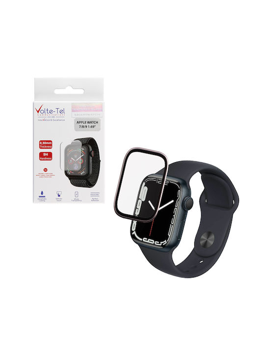 Volte-tel Tempered Glass Apple Watch 7 8 9 41mm 3d Curved Aluminium 1.69'' 0.30mm Full Cover & Installation Tool Starl 5205308416965