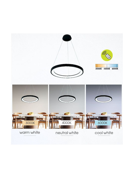Led Ceiling Pendant Light Alexa-p Φ50cm 55watt Cct Black Viv005256