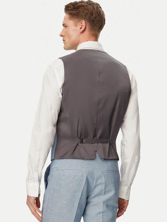 Arti Hesten Summer Men's Suit with Vest with Slim Fit Light Blue