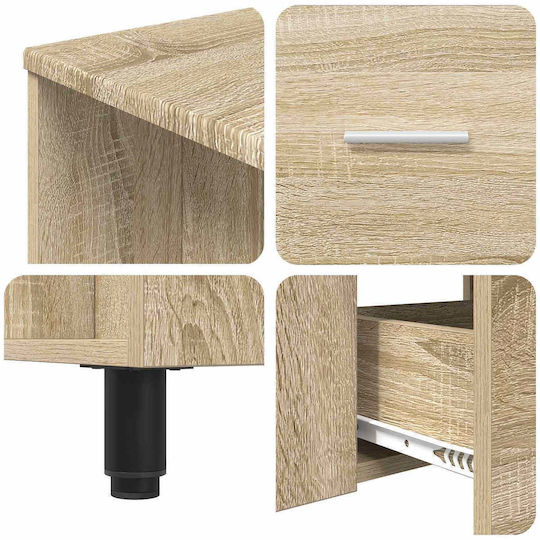 vidaXL Πάγκος με Νιπτήρα Μ80xΒ35xΥ60cm Ανοιχτό Γκρι