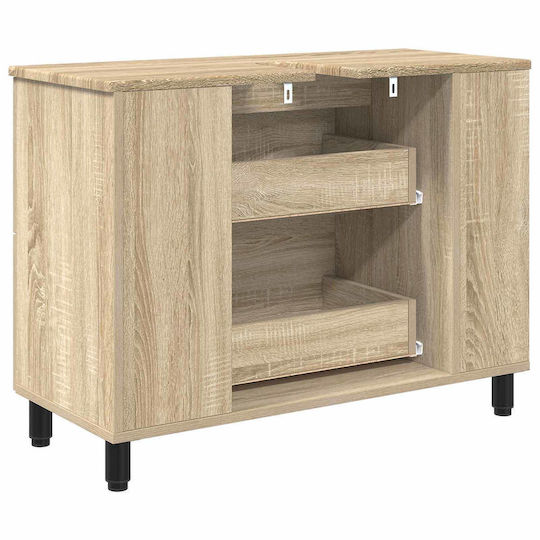 vidaXL Πάγκος με Νιπτήρα Μ80xΒ35xΥ60cm Ανοιχτό Γκρι