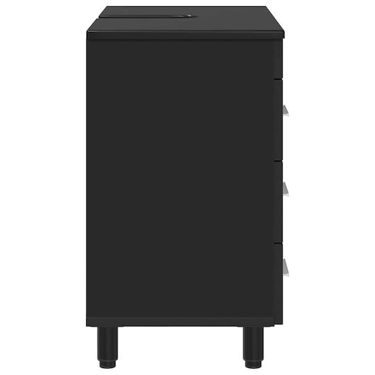 vidaXL Πάγκος με Νιπτήρα, Καθρέπτη & Στήλη Μ60xΒ35xΥ60cm Μαύρο