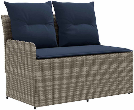 vidaXL Outdoor Lounge Set 2 Pieces Rattan with Pillows