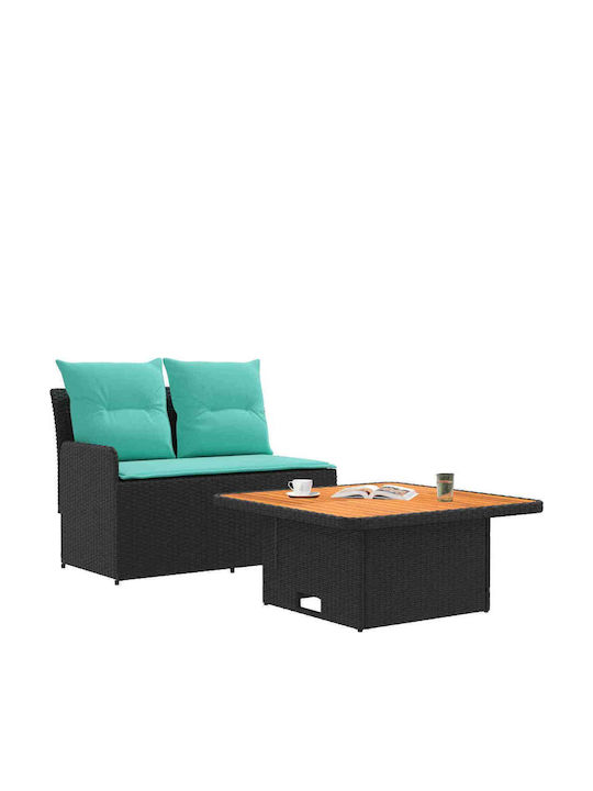 vidaXL Outdoor Lounge Set 2 Pieces Rattan with Pillows
