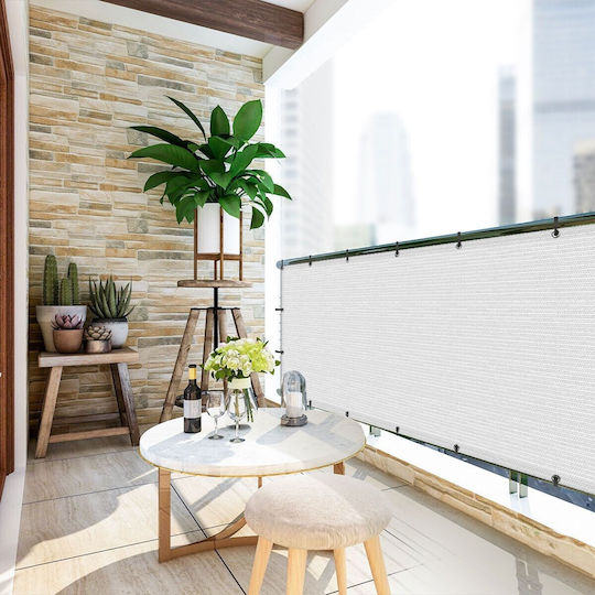 Grasher Netz- und Schattengewebe Balkon Weiß Antivento 1,800x6m 85% Schattierungsnetz