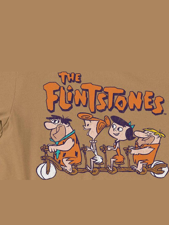 Flintstones Biking T-shirt Old Gold Unisex Wb-1-flint006-og Flintstones Biking T-shirt Old Gold Unisex Wb-1-flint006-og