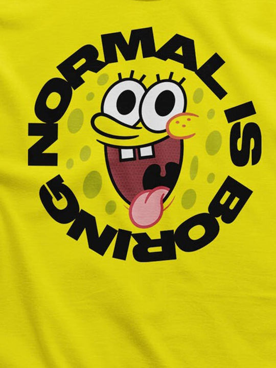 Spongebob Normal Is Boring T-shirt Yellow Unisex Nic-1-sb019-ye