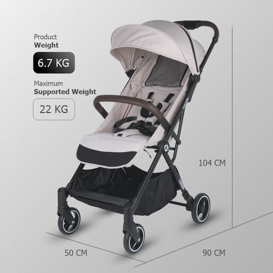 Coccolle Melia Καρότσι Μωρού Kατάλληλο για Nεογέννητο Pearl Mist 6.7kg