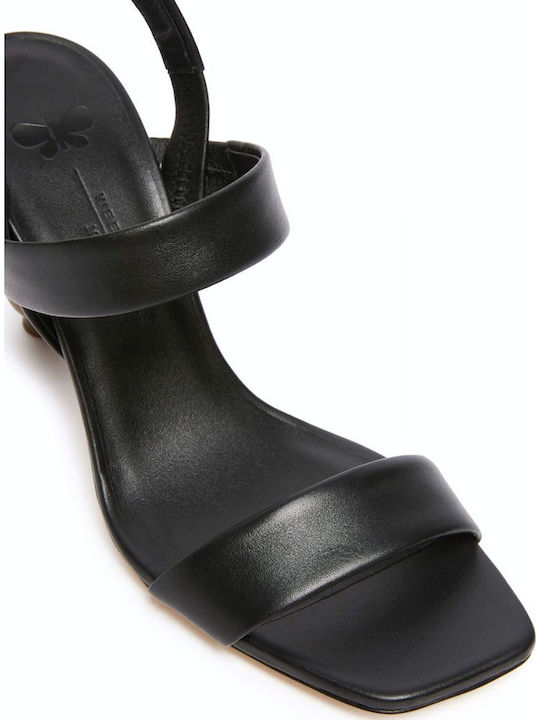 Damen Sandalen Aus Leder Schwarz