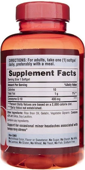 Puritan's Pride Coenzyme Q10 Rapid Release 400mg 120 Softgels