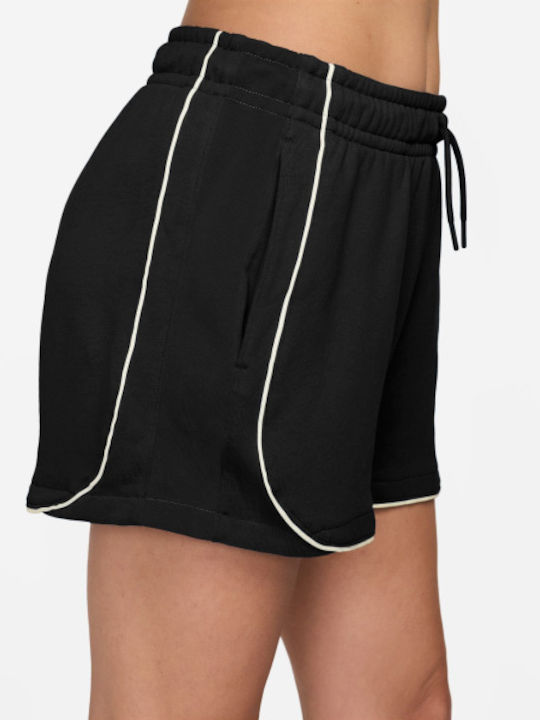 Damen-Terry-Shorts Schwarz