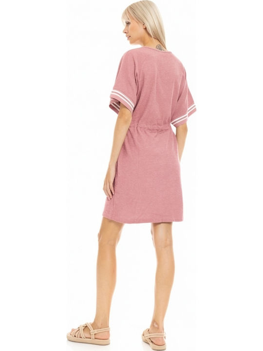 Pink Label Γυναικείο Καφτάνι Παραλίας Dusty Pink