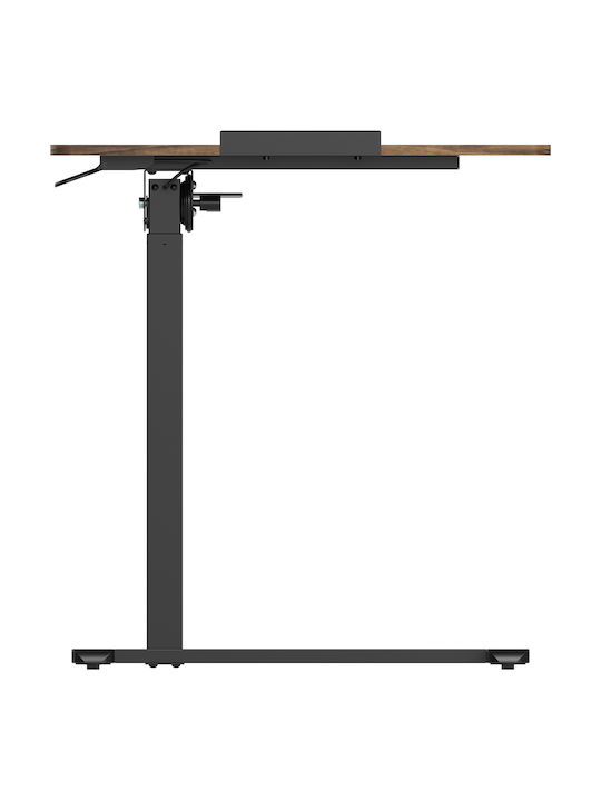 Wooden Desk Black/Brown with Metal Legs and Adjustable Height 70x41x74cm