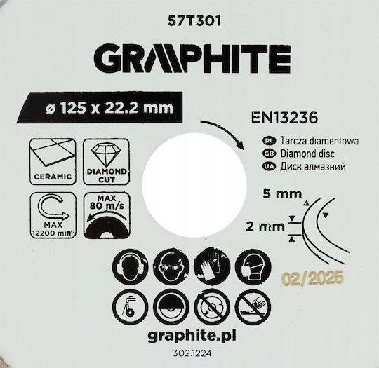 Graphite Bahco Schleifscheiben Für Baumaterialien 125mm