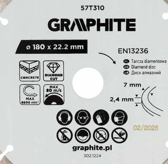 Graphite Schleifscheibe Für Baumaterialien 180mm
