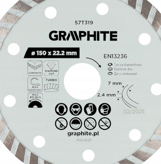 Graphite Turbo Cutting Disc for Construction Materials 150mm
