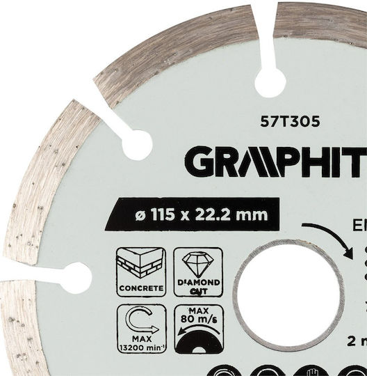 Graphite Δίσκος Κοπής Δομικών Υλικών 115mm
