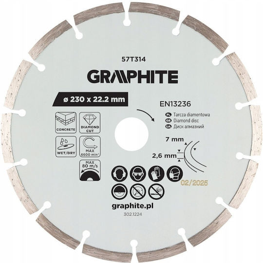 Graphite Δίσκος Κοπής Δομικών Υλικών 230mm