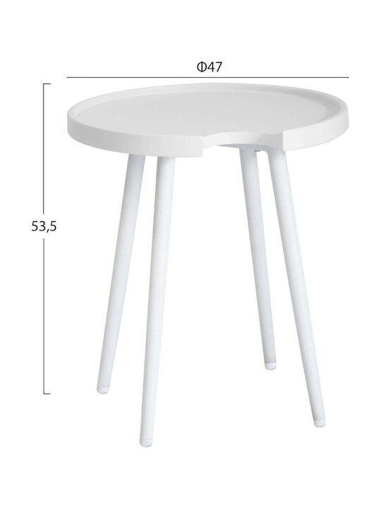 Auxiliary Table for Small Outdoor Spaces Aluminum White 47x47x53cm