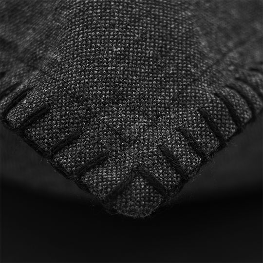 Lino Home Decorative Pillow Case Tavola From 100% Cotton Black 45x45cm