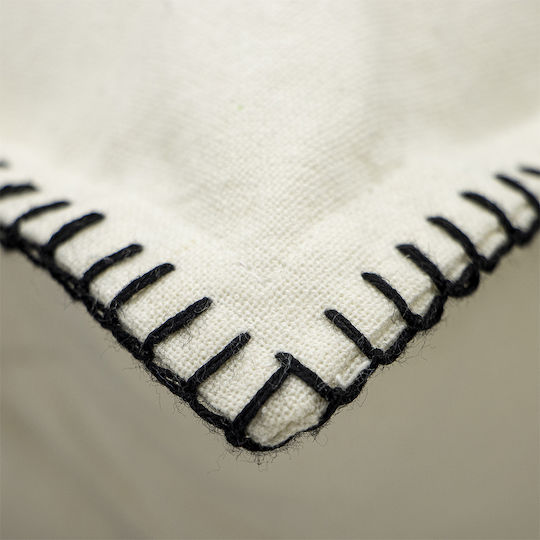 Lino Home Decorative Pillow Case Tavola From 100% Cotton Ecru 45x45cm