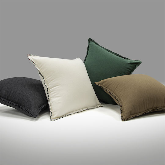 Lino Home Decorative Pillow Case Tavola From 100% Cotton Black 45x45cm