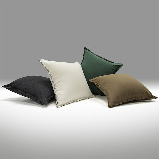 Lino Home Decorative Pillow Case Tavola From 100% Cotton Brown 45x45cm