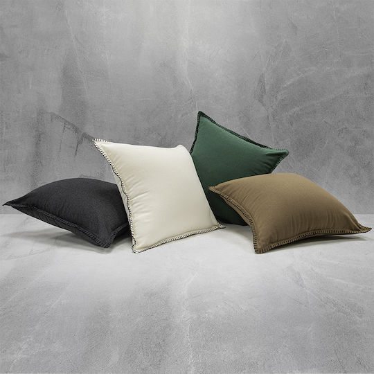 Lino Home Decorative Pillow Case Tavola From 100% Cotton Ecru 45x45cm