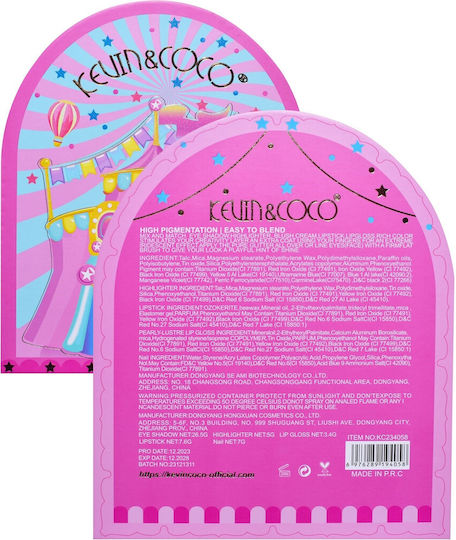 Set Machiaj 9 Piese Kevin Coco Arch Circus 27 Culori 17 X 22.5 X 3.3 Cm