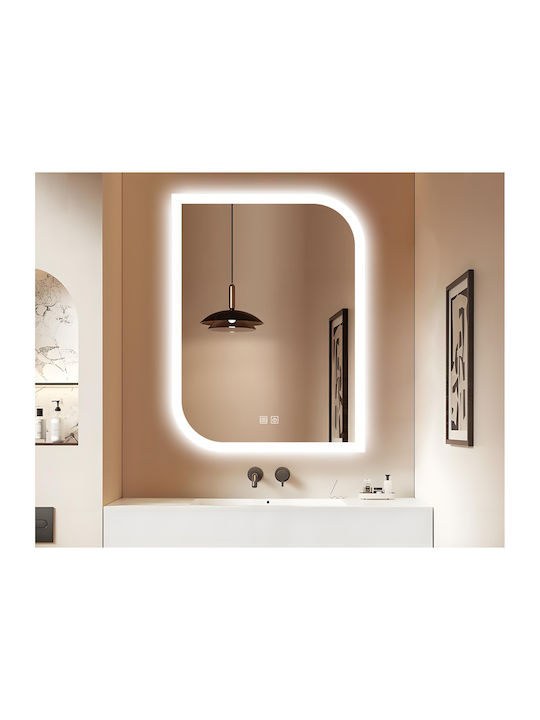Futura Ορθογώνιος Καθρέπτης Μπάνιου Led Αφής 60x80cm Λευκός
