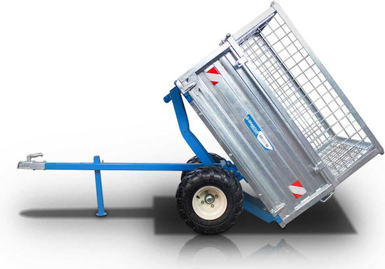 Remorcă Tractor Basculantă Mecanică 600kg Galvanizată Parapete Mt600-m