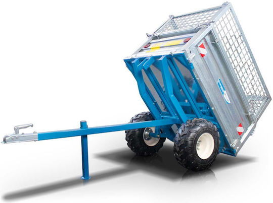 Remorcă Tractor Basculantă Mecanică 600kg Galvanizată Parapete Mt600-m