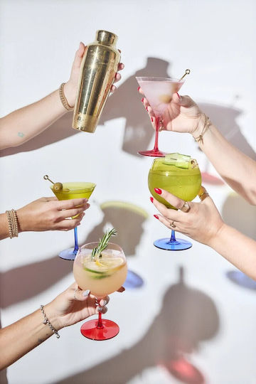 Here's How Set Brillen Martini / Cocktail Kolonnata Glas Rosa 200ml 2Stücke