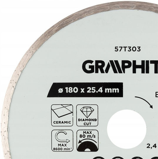 Disc De Tăiere Diamantat Complet 180 X 25.4 Mm Umed