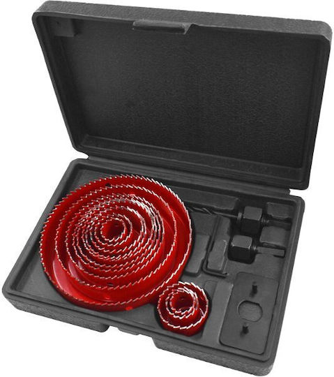 Core Drill Bit Set 17 Pieces Extol Premium 8801605 13 Diameters 19-127mm Crown Height 25mm