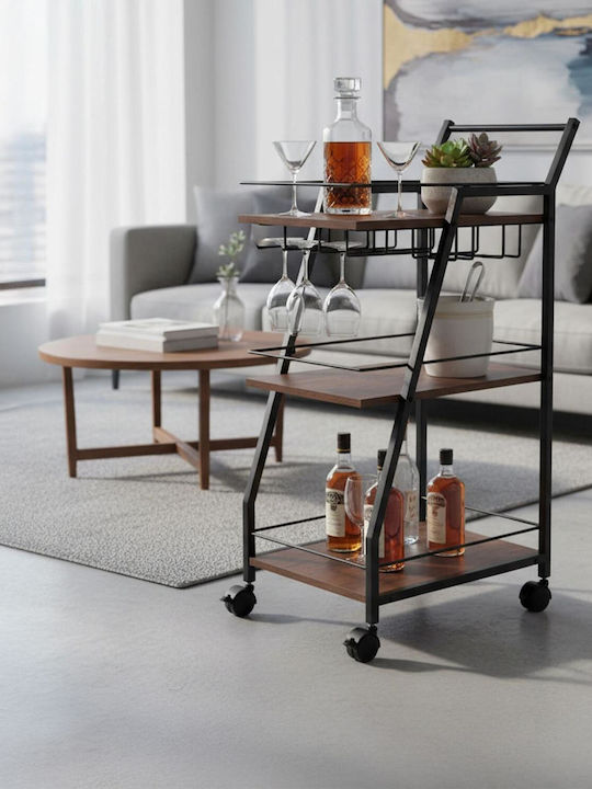 Relaxdays Metallic Kitchen Trolley 3 Tiers Multicolour 39x29x83cm