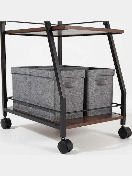 Relaxdays Metallic Kitchen Trolley 3 Tiers Multicolour 39x29x83cm
