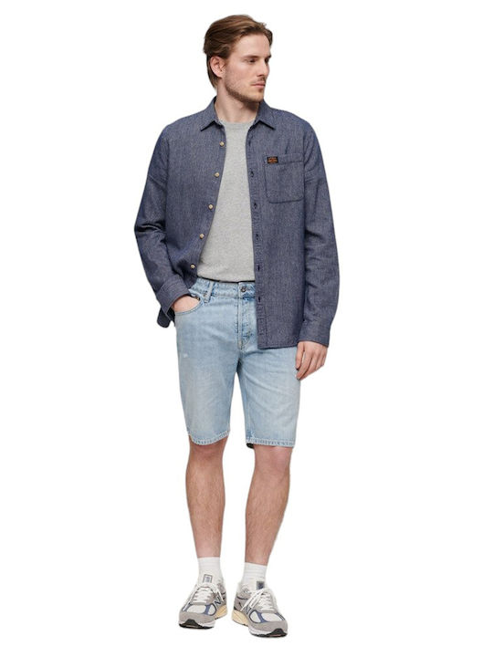 Ovin Vintage Ανδρική Βερμούδα Τζιν Light Blue