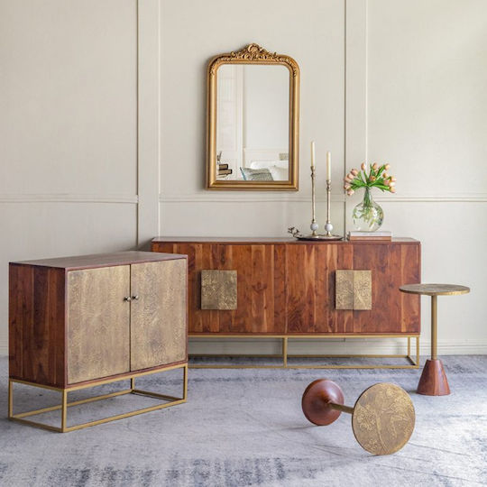 Sideboard Orion aus Massivholz Braun 83.8x40.6x75cm