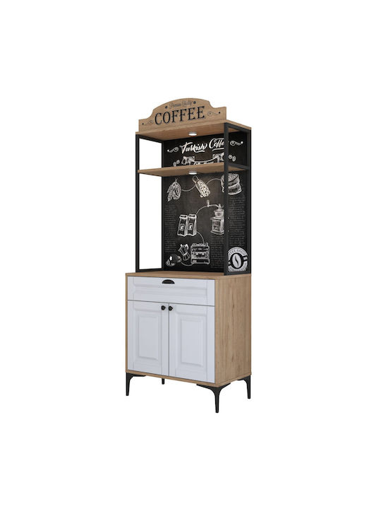Μπουφές Ξύλινος White-oak 70x40x186.4cm
