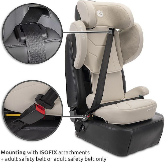 Lorelli GrowGo Καθισματάκι Αυτοκινήτου High-back Booster i-Size με Isofix Beige