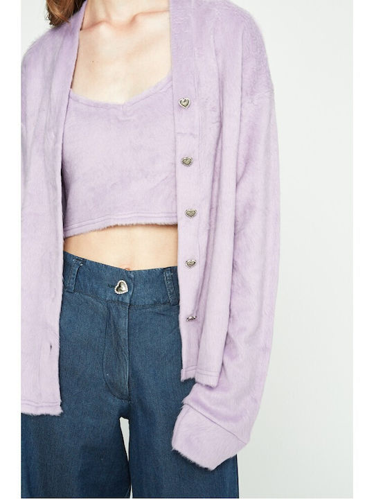Ze Marze Damen Strickjacke Lila