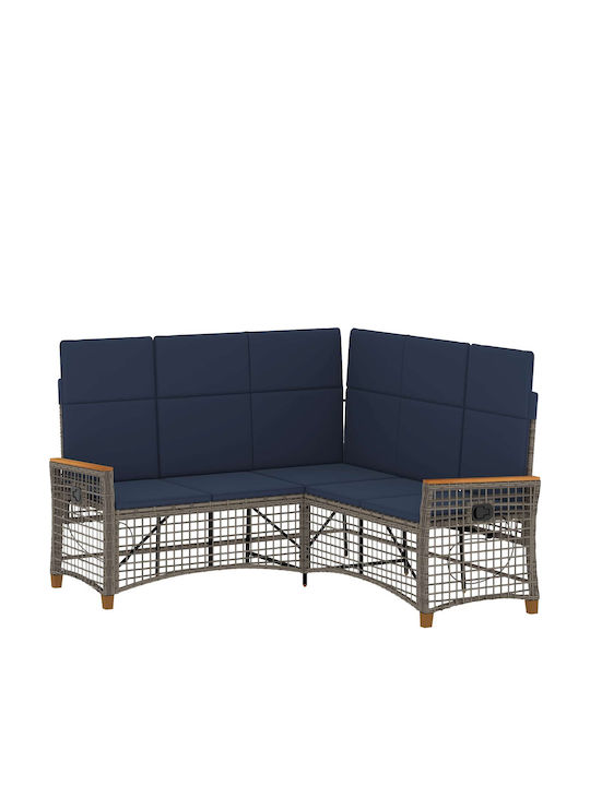 Garten- und Outdoor-Möbelsets Wohnzimmer Typsatz 2 Stück Grau mit Kissen