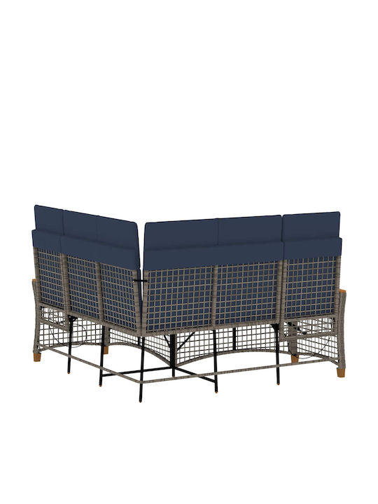 Garten- und Outdoor-Möbelsets Wohnzimmer Typsatz 2 Stück Grau mit Kissen