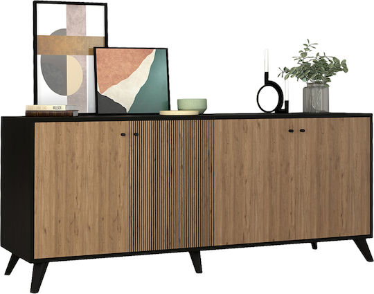 Μπουφές Kruden Ξύλινος Μαυρο-φυσικό 180x40x78cm Μπουφές Kruden Ξύλινος Μαυρο-φυσικό 180x40x78cm