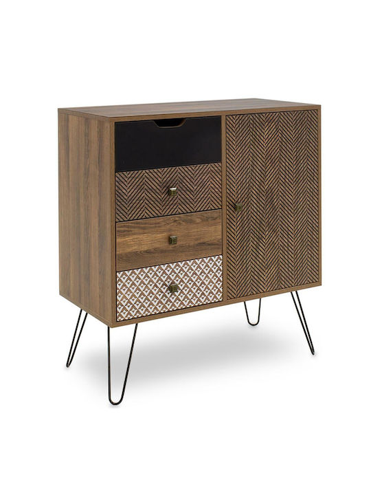 Sideboard Boho Wooden with Drawers Brown 79.5x39.5x86cm