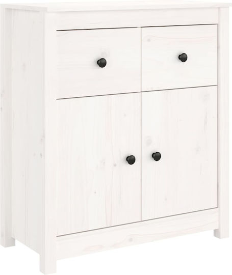 Bufet din Lemn Masiv cu Sertare Alb 70x35x80cm Bufet din Lemn Masiv cu Sertare Alb 70x35x80cm
